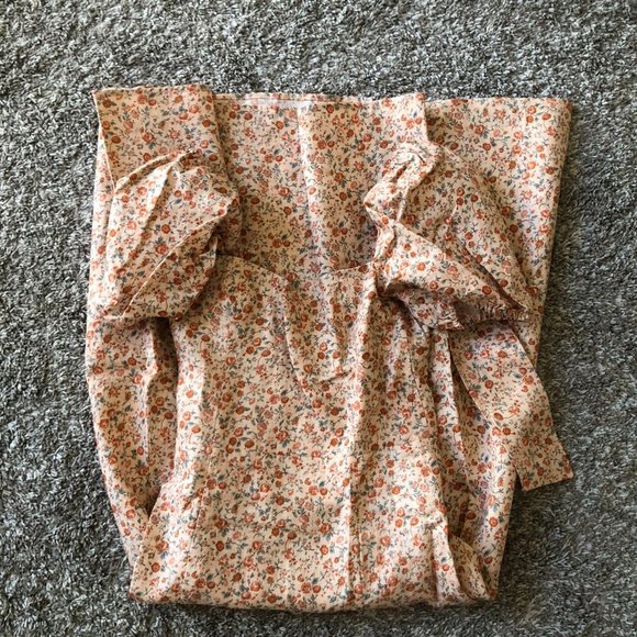 Reformation Floral Midi Dress in Cream and Pink - Picture 4 of 7